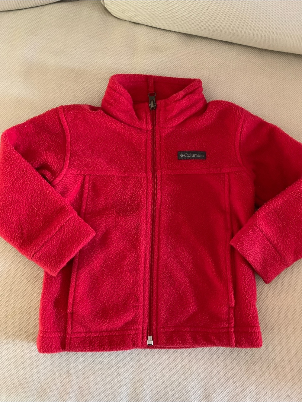 Columbia Bright Red Fleece Zip Up 2T Great Condition